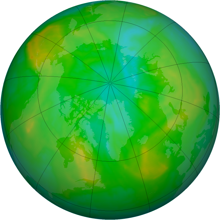 Arctic ozone map for 16 July 2015